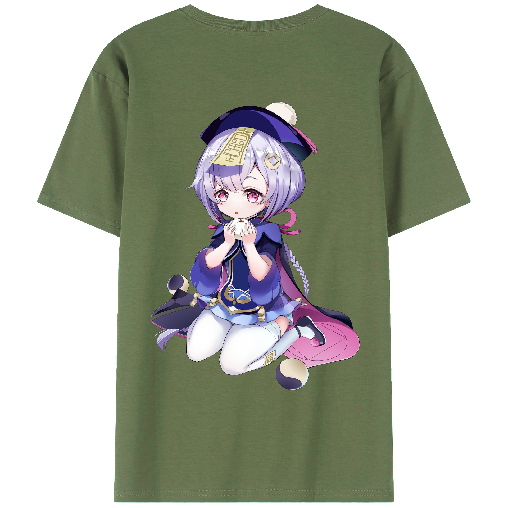げんし神 七七 なな  genshin Nana 綿100％ メンズ半袖Tシャツ（バックプリント） 通気性